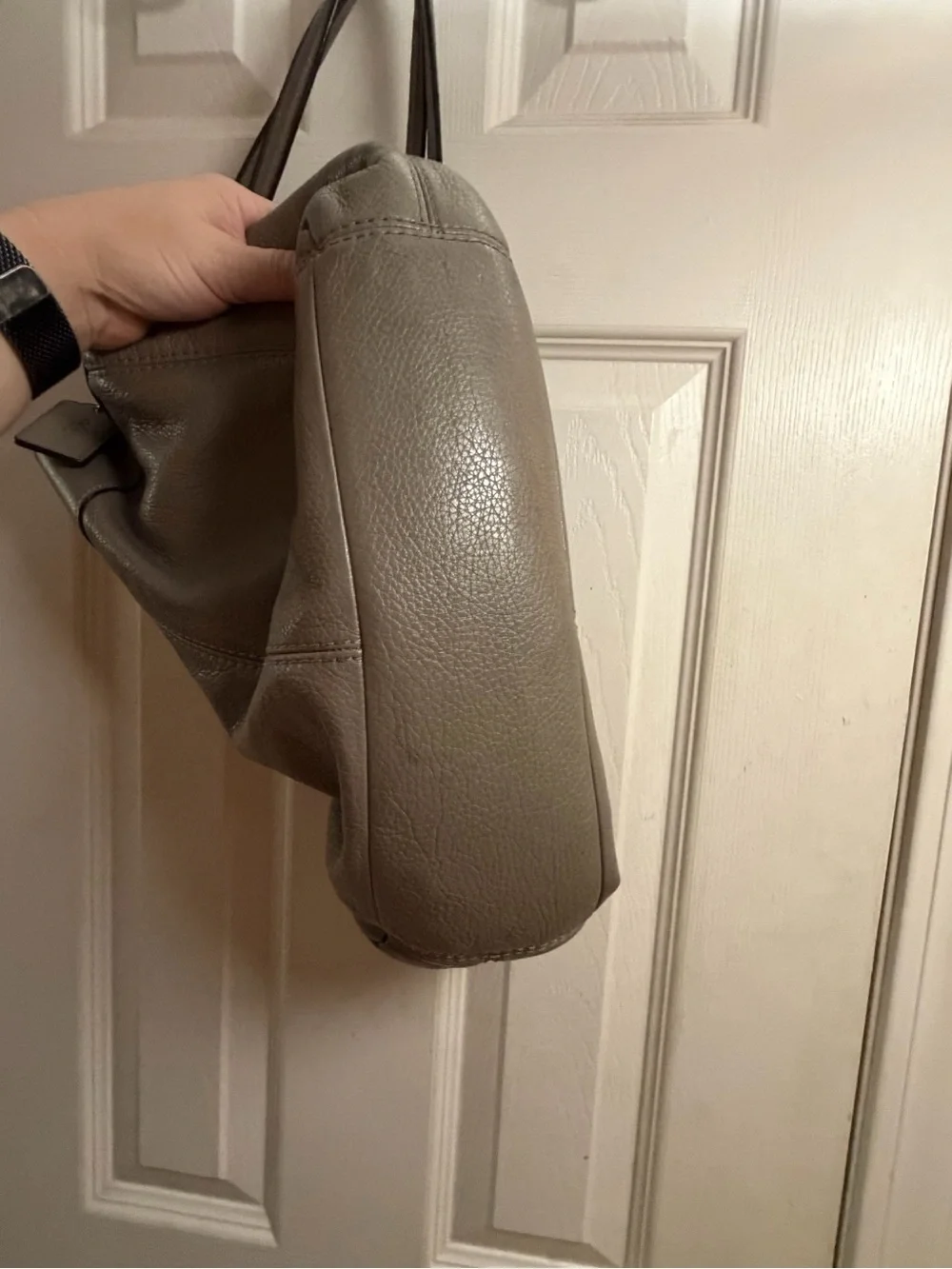 Coach Pebbled Leather Shoulder Bag in Gray